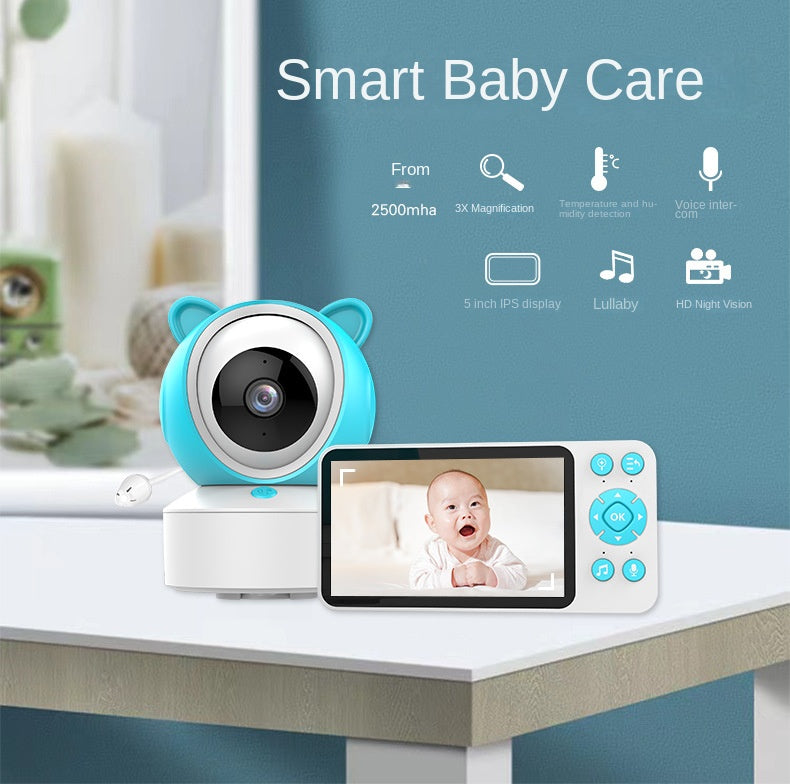 Baby Monitor with Doodle Smartphone Dual Use 5-inch Temperature Detection for Kids and Babies