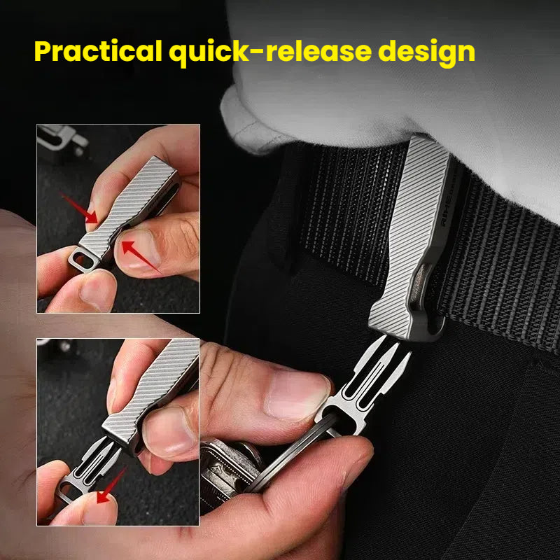 Titanium Waist Belt Buckle & Keychain. Portable EDC Outdoor Tool