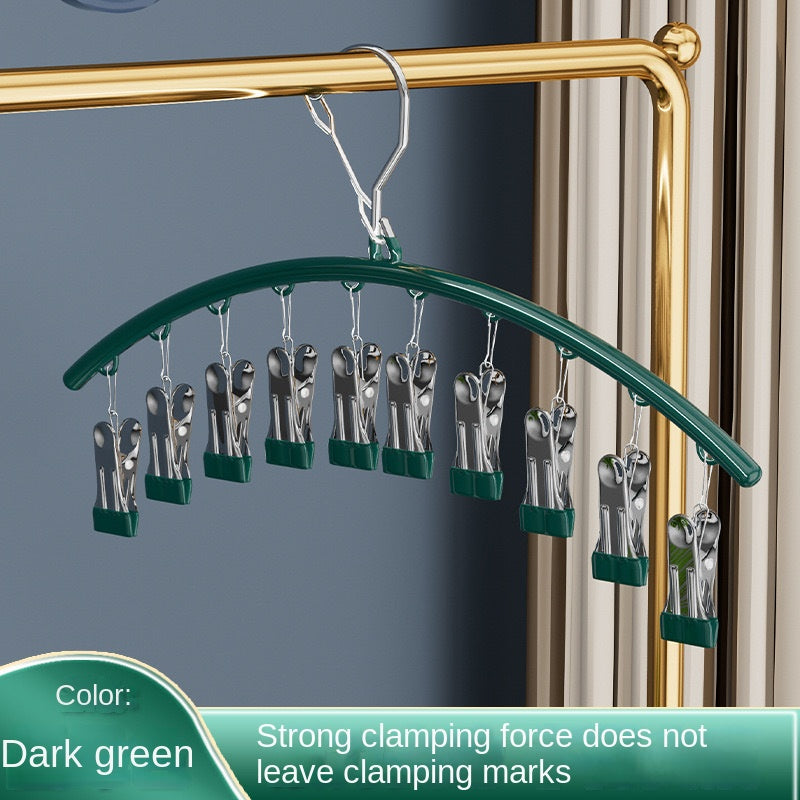 Clothes Hanger with Multiple Clips for Home Use Retractable Travel Space-Saving Indoor Bra and Panty Drying Rack Circular Design for Balcony