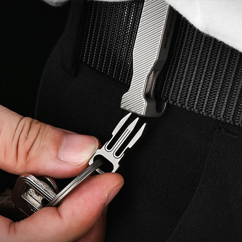 Titanium Waist Belt Buckle & Keychain. Portable EDC Outdoor Tool