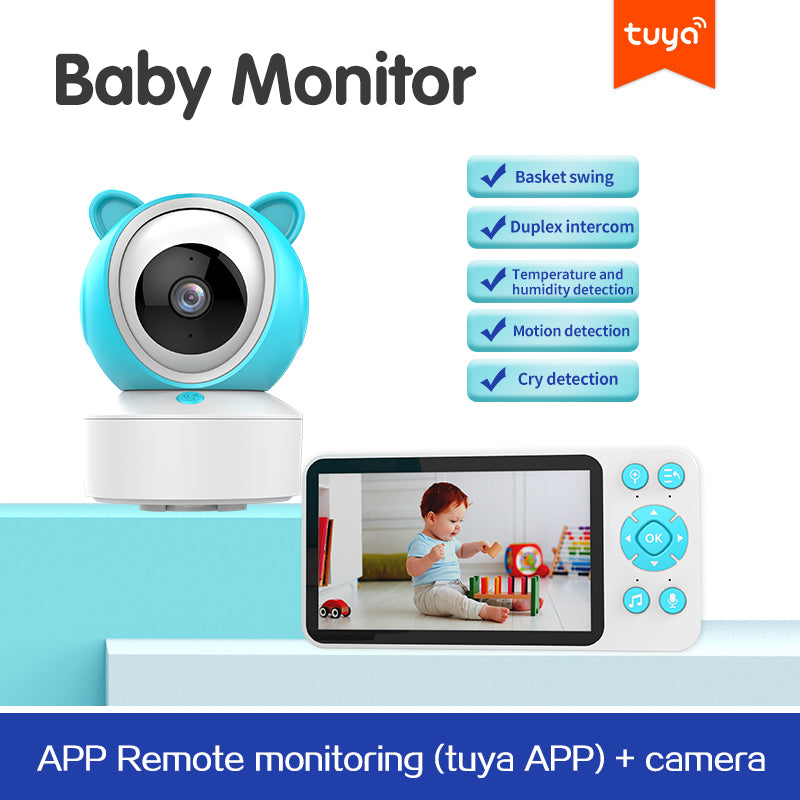 Baby Monitor with Doodle Smartphone Dual Use 5-inch Temperature Detection for Kids and Babies
