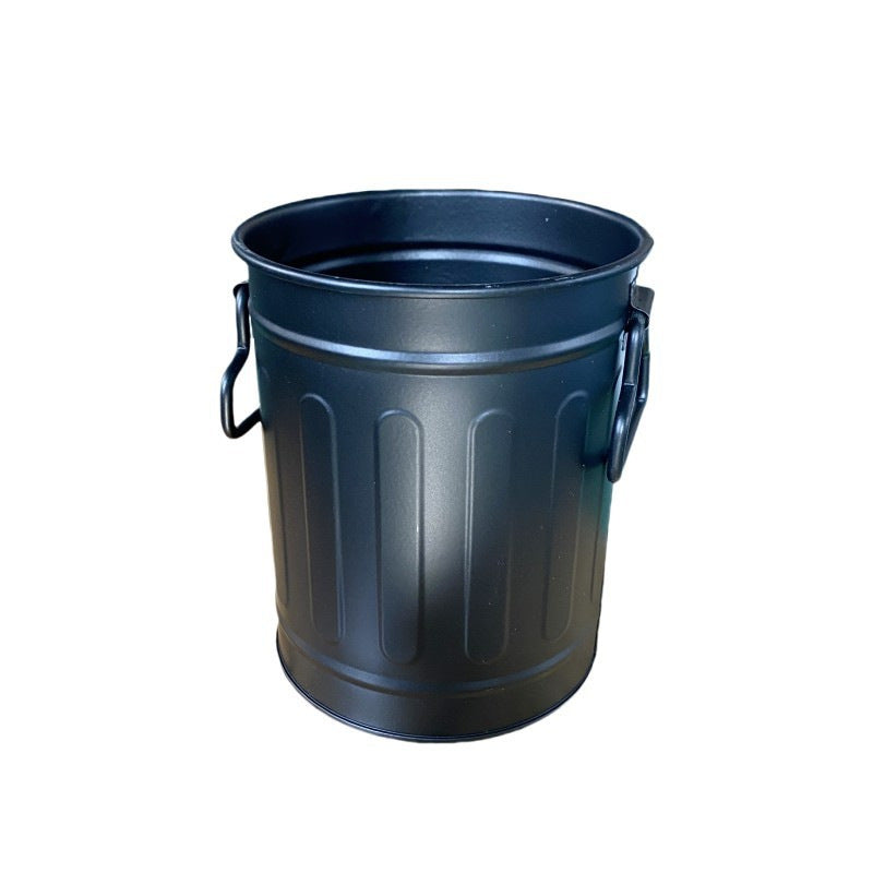 Cylindrical wrought iron pen holder DIY creative desktop storage bucket multifunctional stationery pen holder