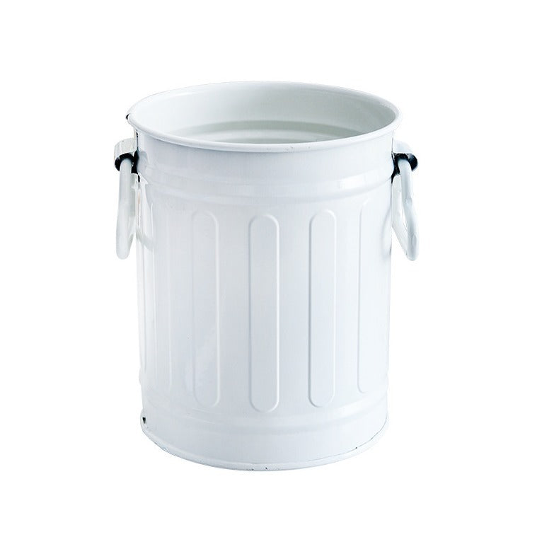 Cylindrical wrought iron pen holder DIY creative desktop storage bucket multifunctional stationery pen holder