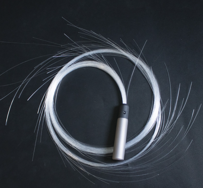 USB Rechargeable LED Fiber Optic Whips 360° Swivel Optical Whips Multi-color Disco RGB Dancing Glowing Whip Sparkle Flow string