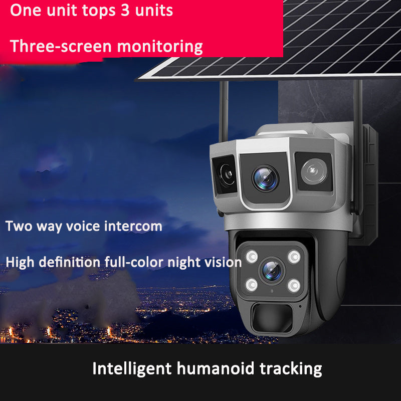 V380PRO-9 Solar powered WiFi Outdoor Waterproof Ball Machine HD Monitoring Camera Remote Uninterrupted Power