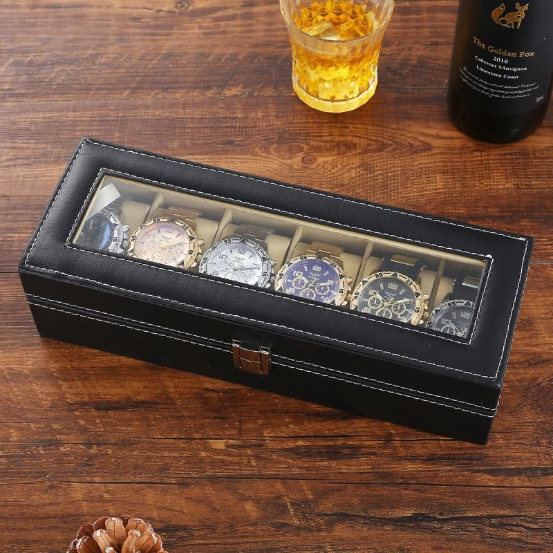 Six-Piece Boxed Watch Men's Steel Band Fashion Party Dress Watch Men's Gift