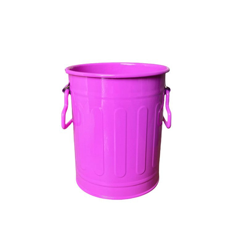 Cylindrical wrought iron pen holder DIY creative desktop storage bucket multifunctional stationery pen holder