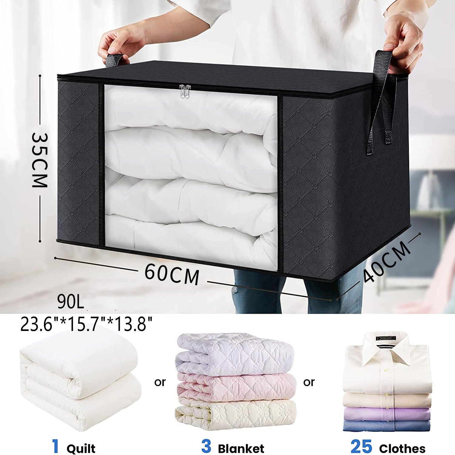 Storage Box Transparent Window Clothes Sorting Bag