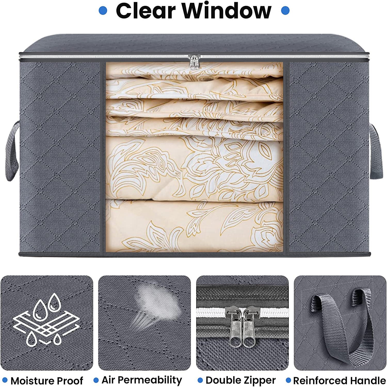 Storage Box Transparent Window Clothes Sorting Bag
