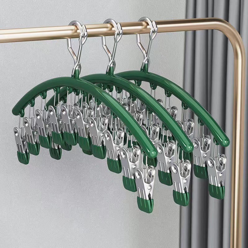 Clothes Hanger with Multiple Clips for Home Use Retractable Travel Space-Saving Indoor Bra and Panty Drying Rack Circular Design for Balcony